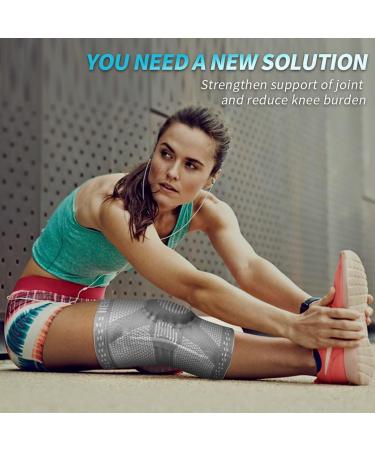 NEENCA Knee Brace Support - Medical Grade Compression Sleeve with Patella Gel Pad & Stabilizers for Meniscus Tear, Arthritis, ACL Injury Recovery - Size S Gray - Buy Online on GoSupps.com