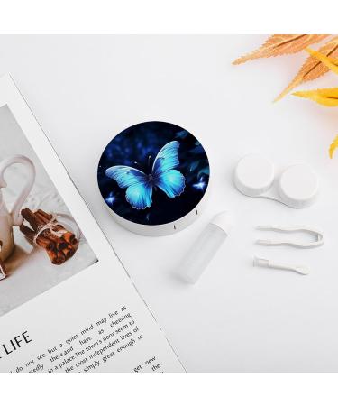 Blue Butterfly Contact Lens Case - Stylish Plastic Travel Box for Lens Care - Buy Online on GoSupps.com