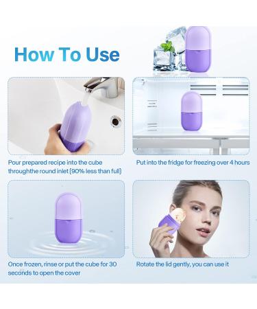 Buy Ice Roller for Face & Eye - Beauty Skin Care Kit for Glowing Skin Reducing Fine Lines Shrinking Pores & Acne - Purple - Buy Online on GoSupps.com