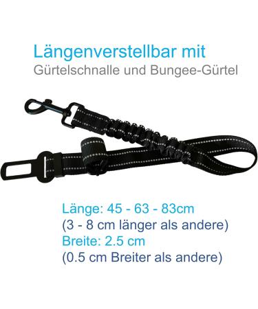 Buy Easeria Dog Car Seat Belt (2 Pieces) - Adjustable 45-83cm for Small & Medium Dogs - Dark Gray - Buy Online on GoSupps.com