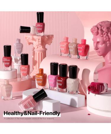 Morovan Fingernail Nail Polish Set: Pink Air Dry 15 Colors 7ml Nude Bulk Nail Polish Non Gel Regular Nail Polish Kit Finger Nail Polish Set Gift for Women Mystic Garden - Buy Online on GoSupps.com