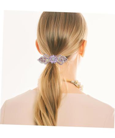 Didiseaon Hair Clip Rhinestones Barrettes Tiara Rhinestone Bobby Pins Barrettes for Women Ponytail Metal Hair Miss Purple Metal Hair Clips - Buy Online on GoSupps.com
