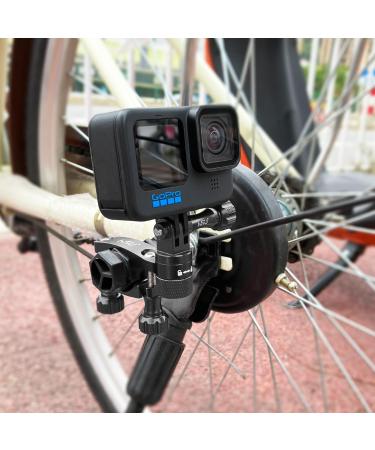 Buy HSU Aluminum Bicycle Handlebar Holder for GoPro Hero 12/11/10/8/7/6/5/4/3 & Action Cameras - 360 Rotary Mountainbike Rack - Black - Buy Online on GoSupps.com