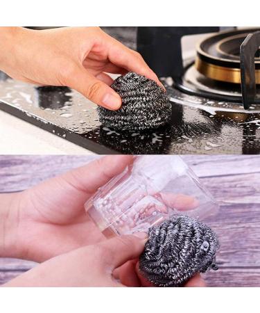 Clisted 64 PCS Stainless Steel Sponges Scrubbers Utensil Scrubber Scouring Pads Ball for Removing Rust Dirty Cookware Cleaner - Buy Online on GoSupps.com