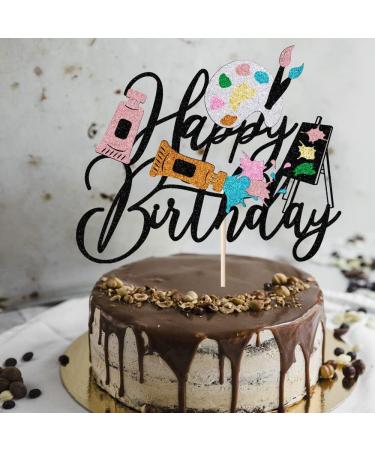 LVEUD Happy Birthday Cake Topper Painting Theme Artist Happy Birthday Cake Topper Drawing Board Happy Birthday Cake Topper - Buy Online on GoSupps.com