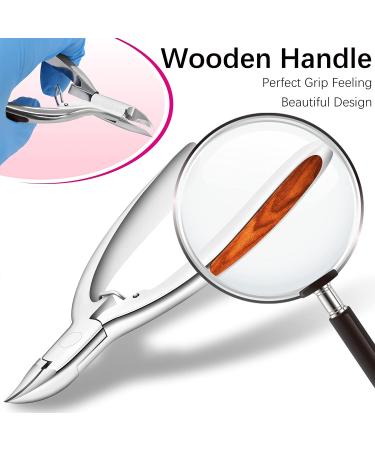 Professional Podiatrist Toenail Clippers for Ingrown & Thick Nails | Safety Lock, Wooden Handle | Large Size - Buy Online on GoSupps.com