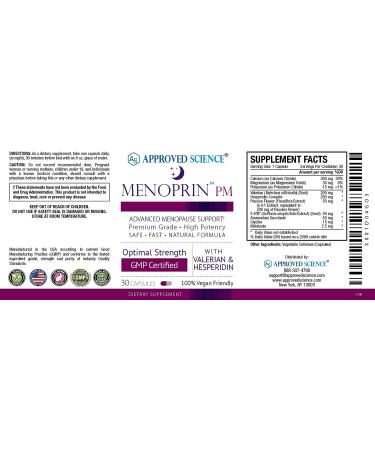 Approved Science Menoprin Menopause Support - Protykin Black Cohosh - 120 Capsules Vegan Formula - Buy Online on GoSupps.com