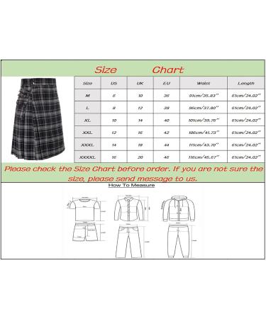 Men's 5XL Scottish Kilt Skirt - Traditional Checkered Pleated Plus Size Retro Style Clubwear - Buy Online on GoSupps.com