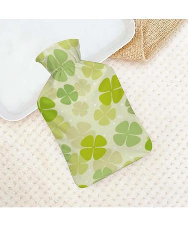 Clover Green Hot Water Bottle with Plush Cover - Comforting Bed Warmer for Adults & Kids | 26.5x15.3cm - International Shipping Available - Buy Online on GoSupps.com