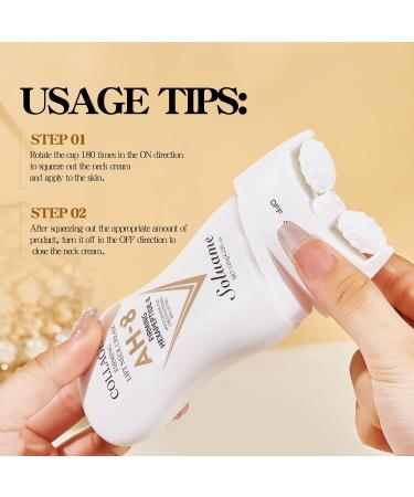 SOLUAME AH8 Firming Neck Cream Collagen Neck Cream for Firming and Firming the Skin with Massage Roller Moisturizing Cream for Men and Women 120 g - Buy Online on GoSupps.com