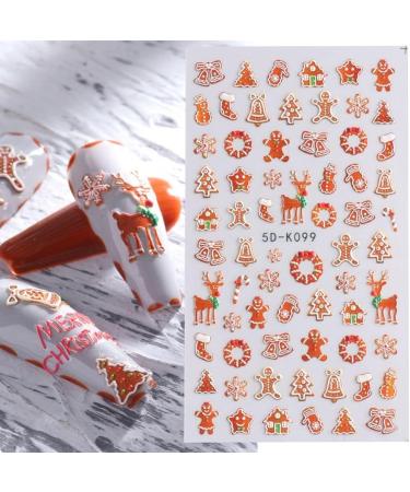 Xmas Decals Bird Festive Design Nail Art Decoration Snowflakes Nail Stickers Winter 5D Embossed(5D-K099) - Buy Online on GoSupps.com