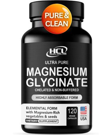 Pure Magnesium Glycinate Capsules - Non-Buffered 350mg Elemental Magnesium Supplement - Chelated High Absorption & Purity Magnesium Complex - Made in USA - Buy Online on GoSupps.com