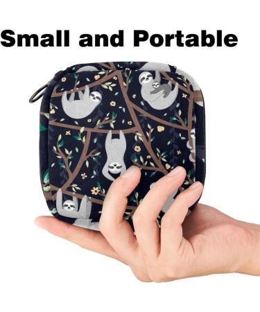 Shop Cute Sloth Floral Women's Napkin Storage Bag - Portable Menstruation Cup & Bandages for First Period - Buy Online on GoSupps.com