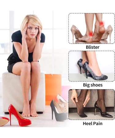Sibba Heel Grips - 2 Pairs of Self-Adhesive Heel Cushions for Large Shoes | Comfortable Shoe Fillers in Skin Color & Black | Improve Fit & Comfort - Buy Online on GoSupps.com