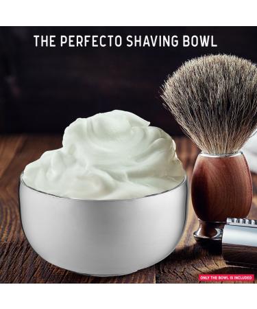 Perfecto Stainless Steel Shaving Bowl | Durable Metal Mug for Shaving Soap & Cream | Double Layer Smooth Shave Unbreakable Mug with Heat Insulation | Large Size | Wet Shaving Kit Essential - Buy Online on GoSupps.com