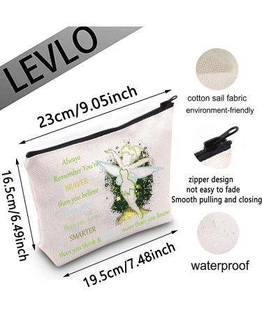 Fairy Tale Cosmetic Make Up Bag - Braver, Stronger, Smarter Than You Think - Fairy Pixie Inspired Gift - Zipper Pouch for Women/Girls - Always Tinkerbell - Buy Online on GoSupps.com