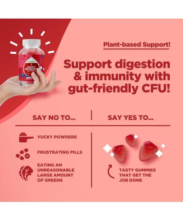 Healthy Gut Probiotic Gummies for Adults - Organic Probiotics for Gut Health Upset Stomach Relief and Immune Support - Digestive Health Chewable Probiotic Gummies for Women and Men - 5 Billion CFU - Buy Online on GoSupps.com