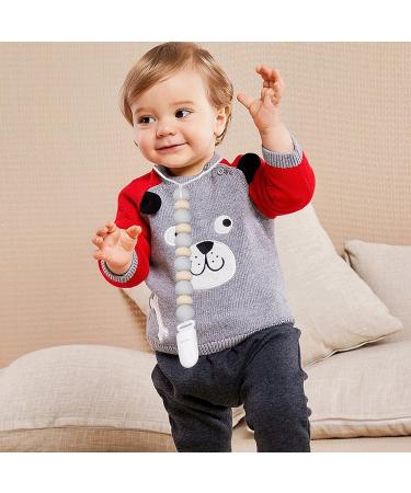 KUIDAMOS Pacifier Strap Leash Clip  Baby Pacifier Clips Reduce Teething Pain Silicone Soft Durable Help Stabilize Mood Tactile Perception (Pink) - Buy Online on GoSupps.com