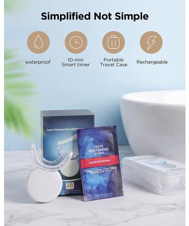 Dentist-Level Teeth Whitening Kit: 28 Strips + 24X Blue Light | Rechargeable & Enamel Safe - Buy Online on GoSupps.com