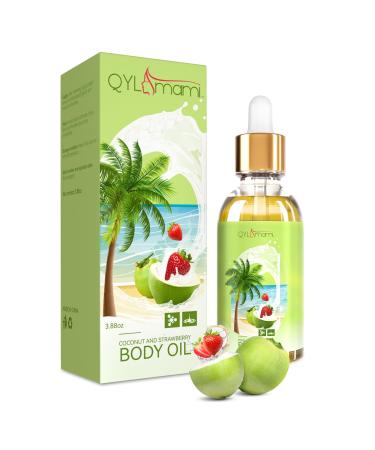 Coconut and Strawberry Body Oil Strawberry Coconut Body Oil - Super Antioxidant Blend with Vitamin E Jojoba Oil and Argan Oil for Radiant Nourished Skin