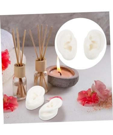 Pair of Human Ear Model Silicone Mold for Jewelry and Body Stencils - White Medium - Buy Online on GoSupps.com