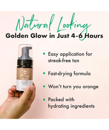 Beauty by Earth Self Tanner Mousse - Natural Medium to Dark Sunless Tanner for Face & Body (3.3 Fl Oz) - Buy Online on GoSupps.com
