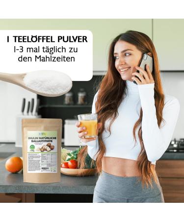 EWL Natural Inulin Powder - 1100G Chicory Root Fiber | Lab-Tested Quality | 220 Portions | Germany Controlled - Buy Online on GoSupps.com
