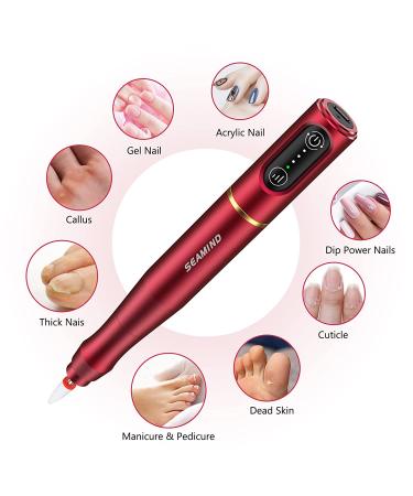 Electric Cordless Nail Drill Machine Set for Manicure Pedicure - Salon Efile Tool for Acrylic Gel Nails - Ceramic Drill Bit Included (Red) - Buy Online on GoSupps.com