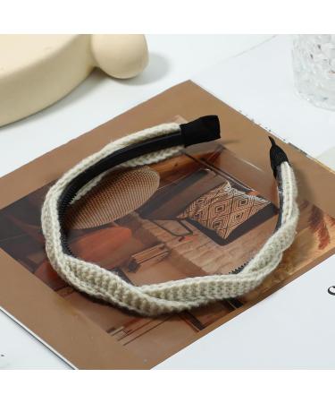 Qianyu 7mm Thin Headbands with Teeth for Women Girls Cute Braided Knitted Hairband Non Slip Criss Cross Hairhoop Solid Colors Hair Accessories Head Bands for Girls Teens and Women (white) - Buy Online on GoSupps.com
