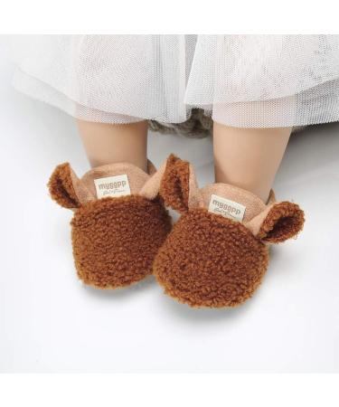 RVROVIC Baby Boys Girls Plush Snow Boots | Bowknot Anti-Slip Warm Fleece | Infant Toddler Prewalkers 0-6 Months | Brown - Buy Online on GoSupps.com