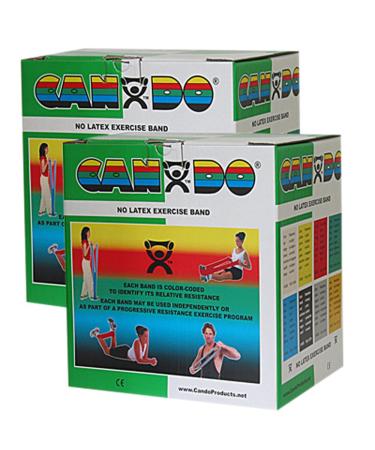 CanDo Twin-Pak Latex-Free Exercise Band Green