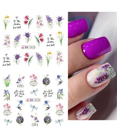 White Flower Nail Art Stickers - Spring/Summer Water Transfer Decals for Acrylic Nails - 12 Sheets - Buy Online on GoSupps.com
