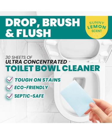 Uncle Todd's Eco-Friendly Toilet Cleaner - 100% Dissolvable Lemon Sheets | 30 Plastic-Free Cleaning Sheets for a Greener Home - Buy Online on GoSupps.com