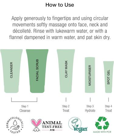 Super Facialist Salicylic Acid Anti Blemish Face Scrub - Acne Treatment & Blackhead Remover - Vegan 150ml - Buy Online on GoSupps.com