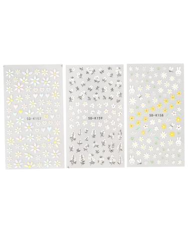 Self Adhesive Flower Nail Art Stickers Decals Spring Floral Leaves Vine Geometric Design Manicure Tips Nail DIY Decoration for Women Girls