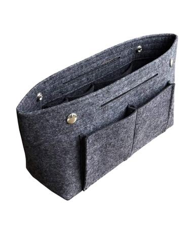 Minkissy carrier bag orhanizer wallet Filz use handbag portable handbag with large capacity for handbag shopping bag in bag organizer make-up little things holder (dark gray)