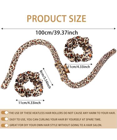 2-Piece Heatless Hair Rollers | No Heat Curls Silk Ribbon Curling Rods | Overnight Foam Curlers for Long & Medium Hair (Black+Leopard) - Buy Online on GoSupps.com