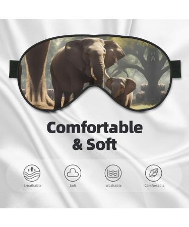 BREAUX Elephant Print Sleeping Eye Mask | Double-Sided Blackout Eye Mask for Travel | Premium Comfort & Style - Buy Online on GoSupps.com