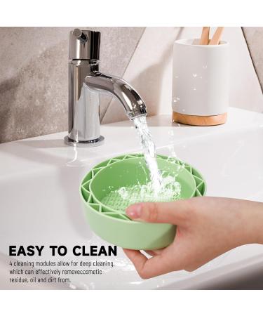 LELE LIFE Makeup Brush Cleaner Mat with Drying Rack Silicone Makeup Brush Cleaning Mat Scrubber Bowl Make Up Brush Cleaner Pad for Cosmetic Brushes Green - Buy Online on GoSupps.com