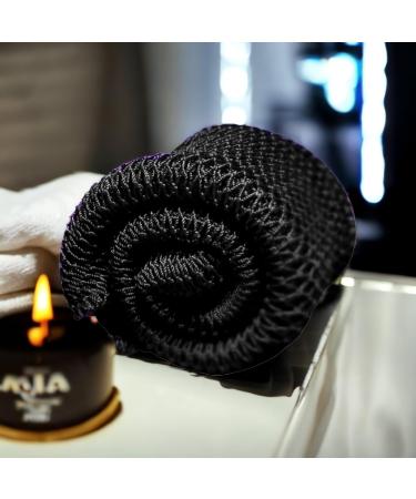 Shop African Badenetz - Djampe Peeling Shower Sponge | XL Soft Bathing Accessories for Men Women & Children | Black Flower-Waves - Buy Online on GoSupps.com