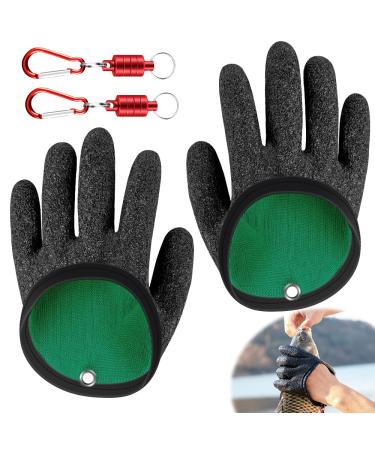 FengQ 2 pieces of waterproof fishing gloves fishing gloves predatory fish.