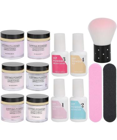 Dip Powder Nail Kit Nail Art Manicure DIY Salon Beginner Extension Kit Nail Dipping Powder Starter Set Nail Art Powder Top Base Coat Gel Dust Brush Manicure Tool Set for Nail K1214 - Buy Online on GoSupps.com