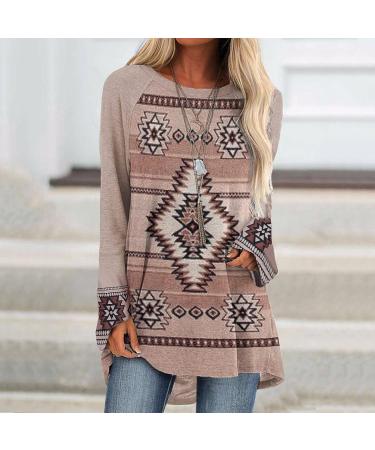 Winter Fashion Warm Print Long-Sleeve Sweatshirt - Khaki XX-Large | 2022 Women's Casual Blouse Pullover - Buy Online on GoSupps.com