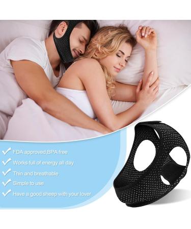 Breathable Anti-Snore Chin Strap | Stop Snoring Sleep Belt for Men & Women - Jaw Support Solution (Black - Buy Online on GoSupps.com