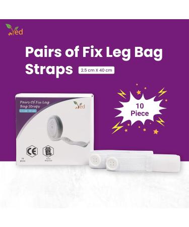 Ved Pairs of Fix Leg Bag Straps | Comfort & Durability for Urine Drainage & Catheter Use | 10 Pack of Soft Elastic Straps with Silicone Grips - Buy Online on GoSupps.com