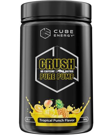 Cube Energy Caffeine-Free Tropical Punch Pre Workout Pump Booster - L-Citrulline L-Arginine GlycoPump 20 Servings | 560g - Buy Online on GoSupps.com