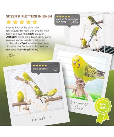 Exciting Climbing Rope for Birds - 3 Sliding Natural Wood Seat Rods for Budgies Nymphicus & More | International Shipping Available - Buy Online on GoSupps.com