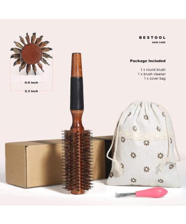 Bestool 2.2 Inch Boar Bristle Round Hair Brush for Blow Drying - Wooden Barrel Styling Brush for Women & Men - Straightening, Curling, Shine & Volume - Buy Online on GoSupps.com