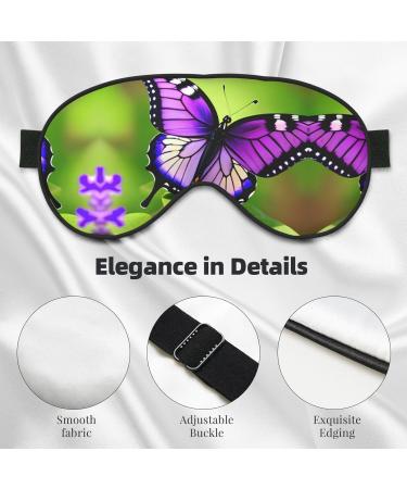 Butterfly Purple Print Unisex Eye Mask | Soft Comfort Sleep Shade for Travel Yoga & Shift Work - Black - Buy Online on GoSupps.com