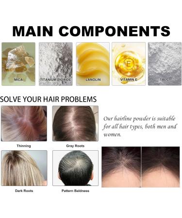 Instantly Hairline Powder Hair Root Dye Fill Forehead Root Concealer Instantly Conceals Hair Windproof Sweat-Proof Hair Touch-Up for Natural Looking 27.5g Dark Brown - Buy Online on GoSupps.com
